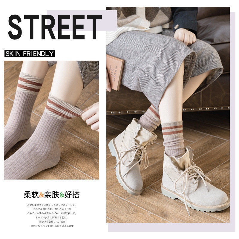 Vớ Thể Thao Ống Lửng Phong Cách Nhật Bản Thời Trang Thu Đông Cho Học Sinh