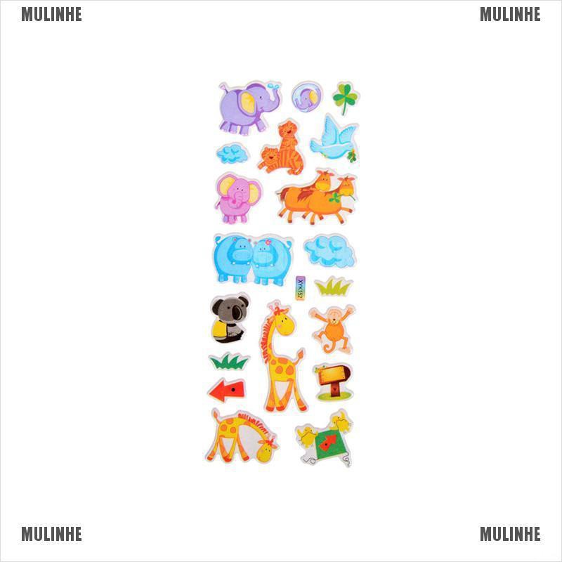 Sticker 3D Hình Sở Thú Hoạt Hình Dễ Thương Cho Bé