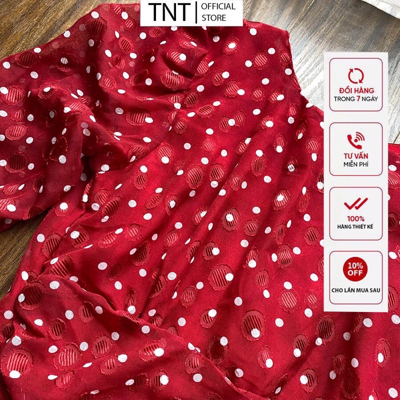 Váy đuôi cá chấm bi, đầm thiết kế đuôi cá dấu bụng siêu tốt, ảnh shop tự chụp