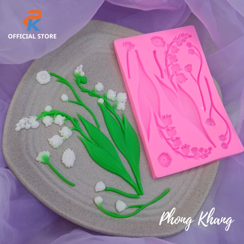 Khuôn silicon 3d Phong Khang làm rau câu chùm hoa linh lan