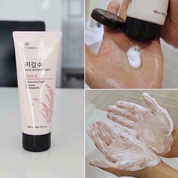 👑 L&G 💄 Sửa Rửa Mặt Gạo - Rice Water Bright Cleansing Foam The Face Shop