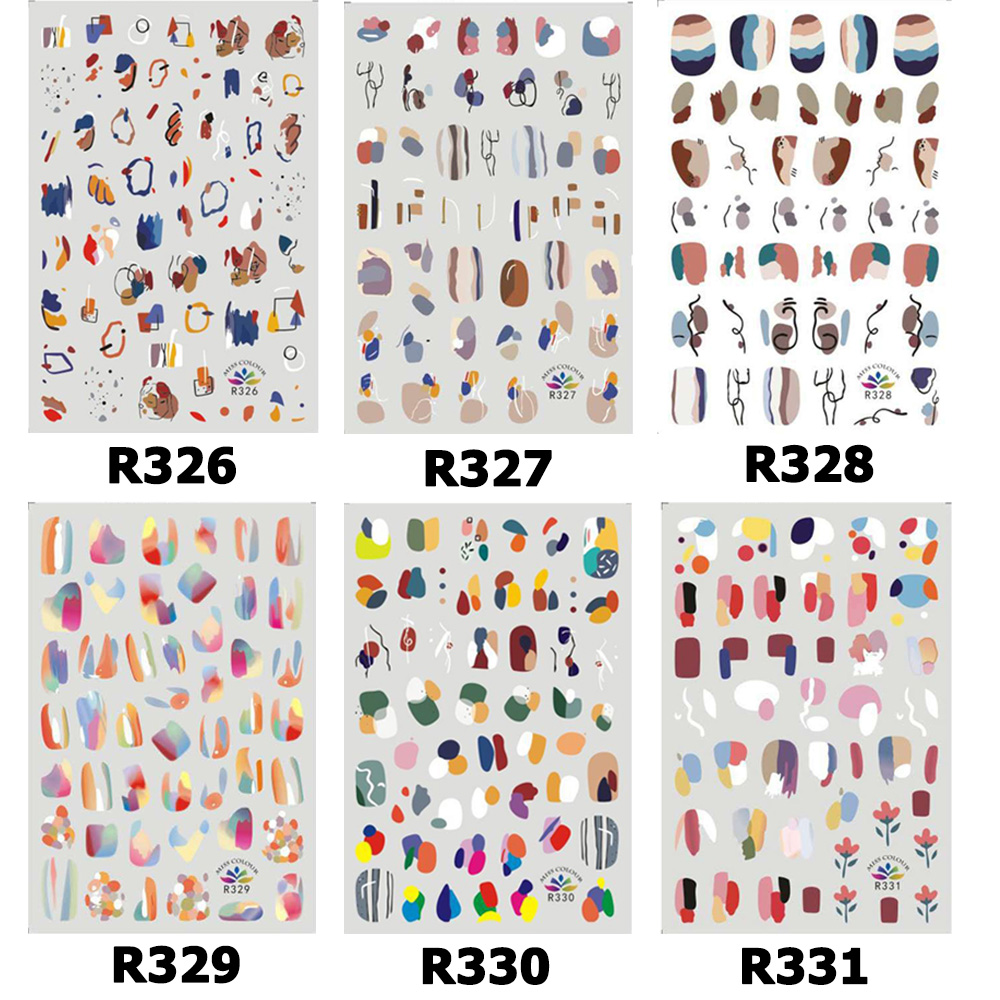 Tờ Hình Dán Trang Trí Móng Tay 3D Chống Thấm Nước Nhiều Màu Sắc Thời Trang
