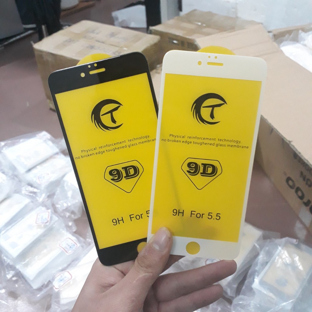 [FULL MÀN SIÊU CỨNG]Kính Cường Lực IPhone 9D chữ T Siêu Xịn Full Màn, Hạn Chế Bám Vân 6/6s Plus/7/8 Plus/X/Xs/Xs Max