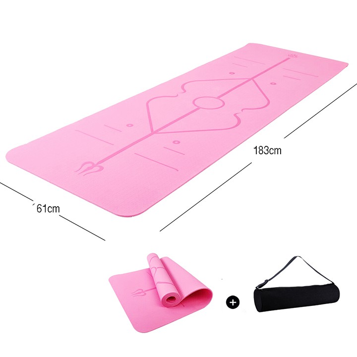 Thảm tập định tuyến yoga mat gym thể dục tpe chống trơn trượt 8mm siêu bền dieuphan