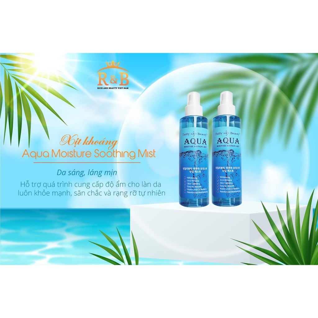 [HÀNG CHÍNH HÃNG] Xịt Khoáng Daily Beauty Aqua Moisture Soothing Mist R&B Việt Nam