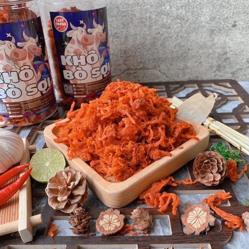 Khô bò sợi hũ 250g ăn vặt Min's food thơm ngon từng sợi đảm bảo chất lượng