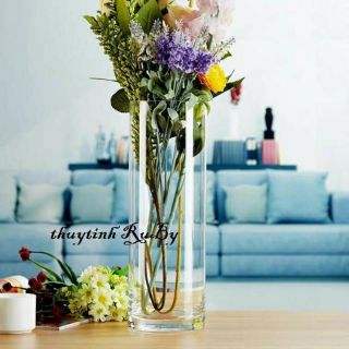 Bình Bông Lọ Hoa D10XH30Cm - Bình Hoa Thủy Tinh Trụ Tròn, Lọ Cắm Hoa Hình Ống