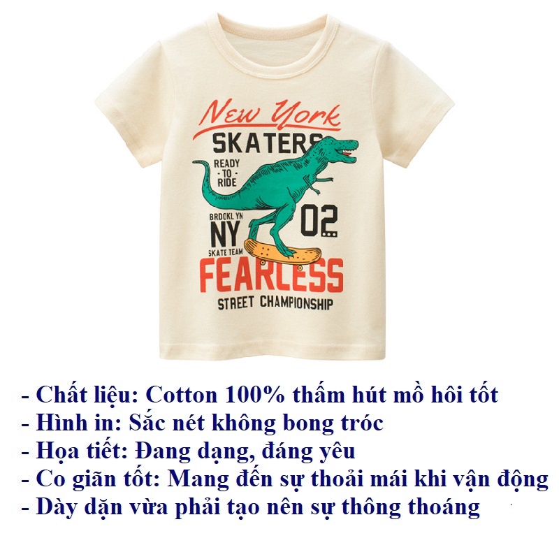 Áo thun bé trai hàn quốc mùa hè thời trang cho trẻ em 2 đến 7 tuổi SKIDS