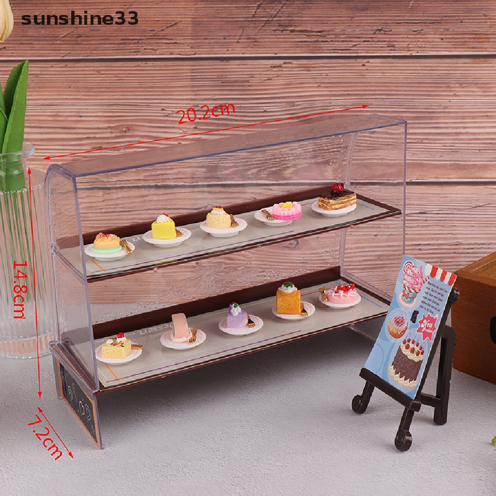SU Mini Cake Counter Advertising Frame Showcase Cabinet Dollhouse Fruniture n