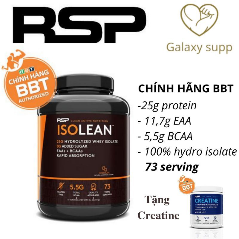 Whey RSP Isolean tăng cơ giảm mỡ 100% hydrolyzed isolate