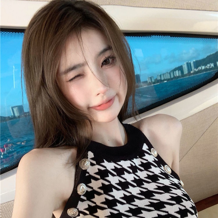 COZOK Áo Len Không Tay Dáng Ôm Gợi Cảm Thời Trang Cho Nữ