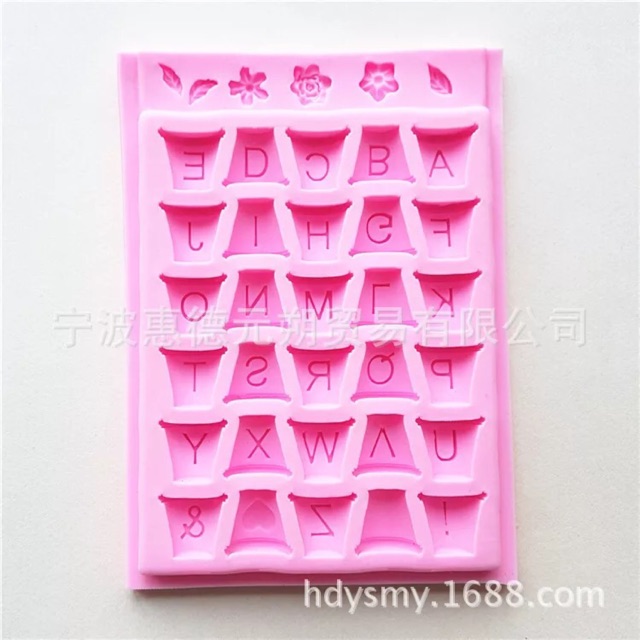 Set khuôn làm bánh trung thu bình hoa silicon.