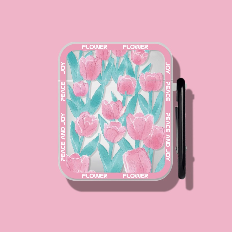 Vỏ Bảo Vệ Hộp Sạc Tai Nghe airpods Pro Apple airpods 2nd Generation 3rd Generation Hình Vuông Họa Tiết Hoa Sơn Dầu