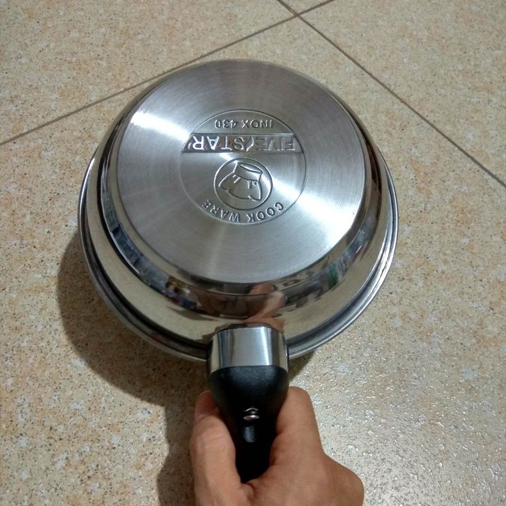 [HÀNG CHÍNH HÃNG]Chảo chống dính FIVESTAR 3 ĐÁY INOX đun bếp từ, bếp ga, hồng ngoại - 16CM