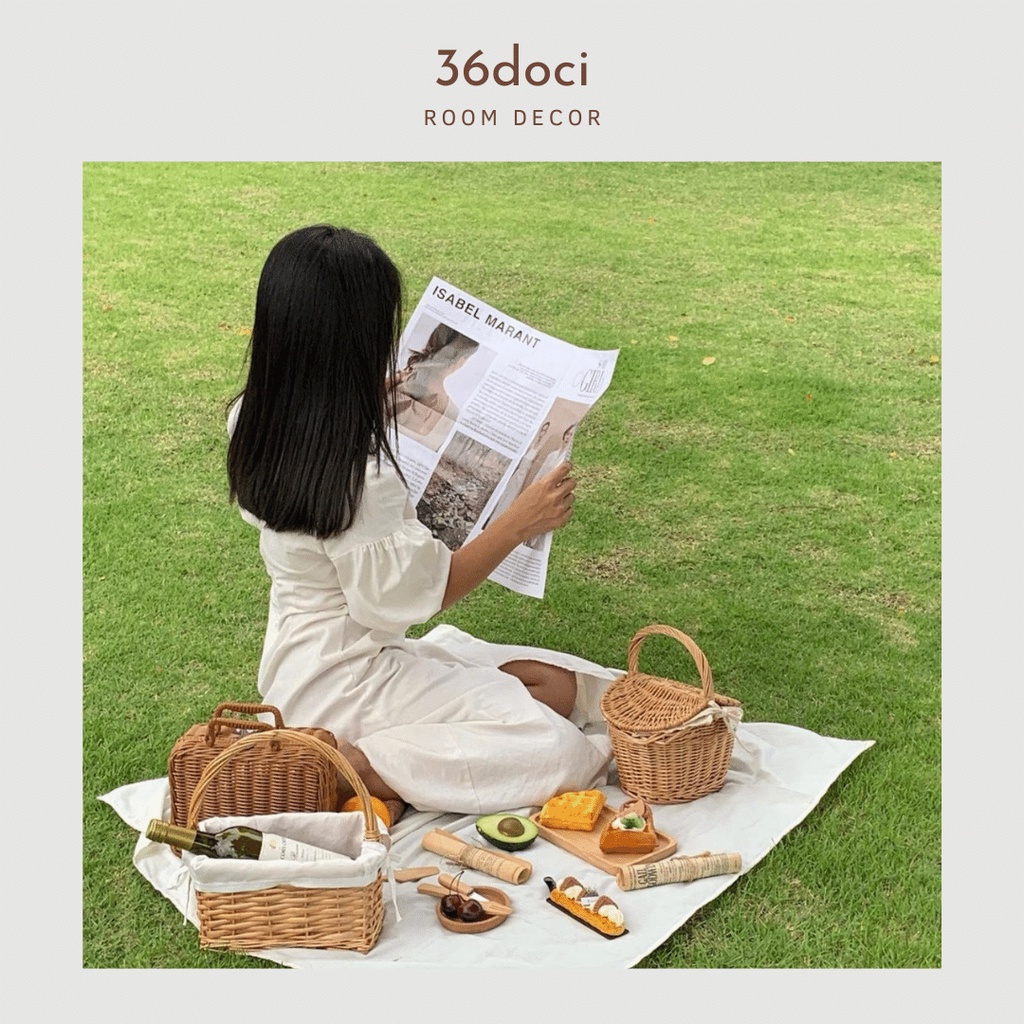 Vải nền trắng không nhăn nhàu - Thảm picnic dã ngoại, phụ kiện chụp hình | 36doci