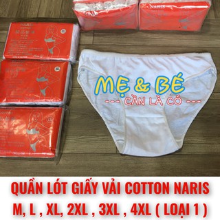 QUẦN LÓT GIẤY COTTON DÙNG 1 LẦN CHO MẸ BẦU MẸ SAU SINH/SINH VIÊN HỌC QUÂN SỰ/ DU LỊCH, QUẦN LÓT GIẤY NARIS LOẠI 1