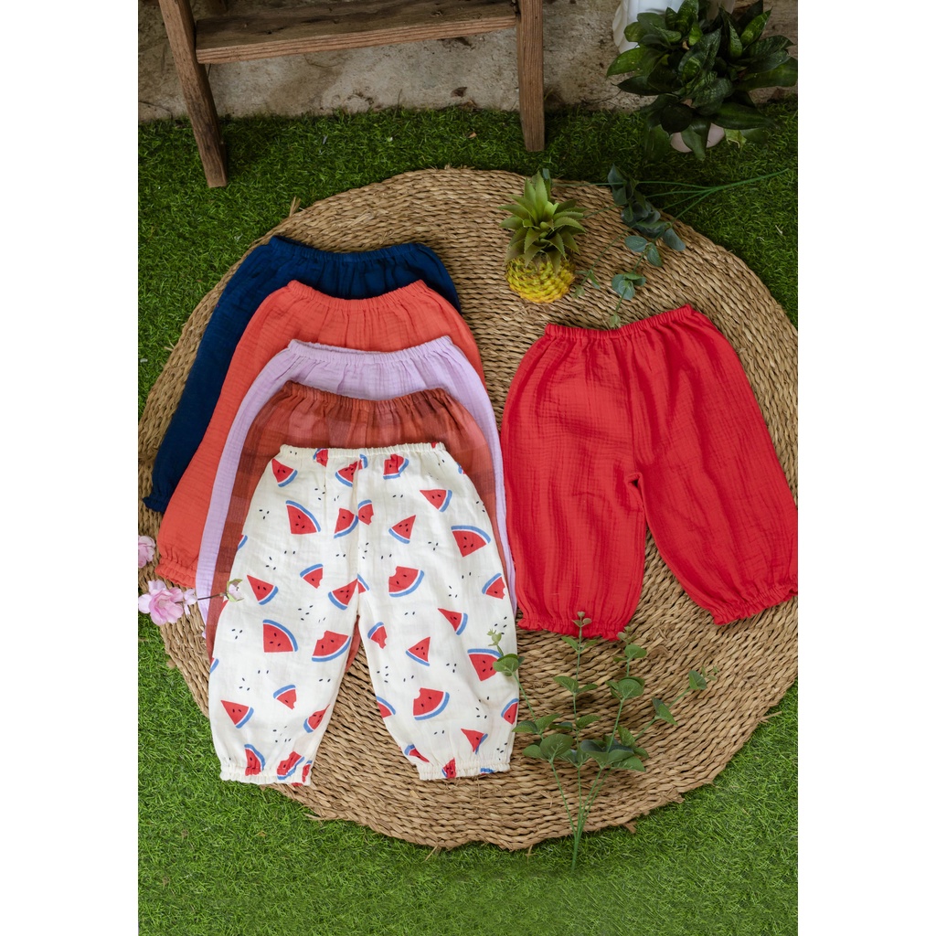 Quần BOOMBER Xô Muslin cho bé