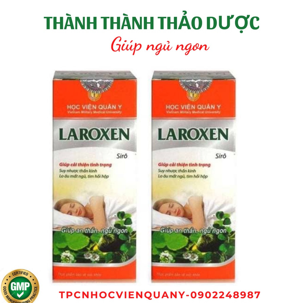 2 hộp Siro ngủ ngon Laroxen Học viện quân y giúp an thần ngủ ngon chai 100ml