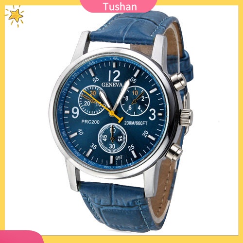 Đồng hồ dây giả da kiểu dáng thời trang sang trọng cho nam và nữ