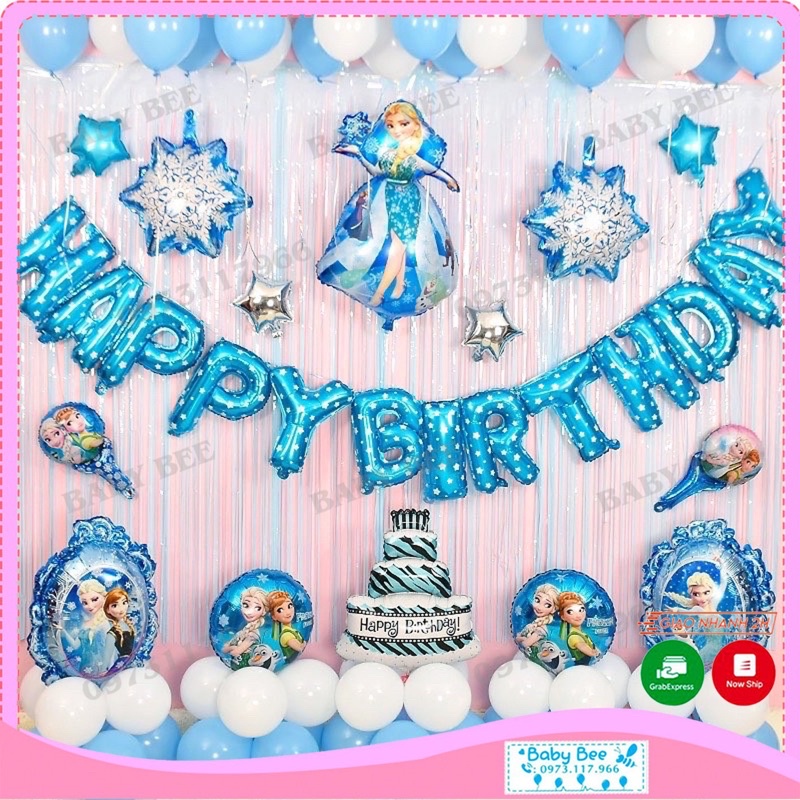 Set bóng trang trí sinh nhật chủ để Elsa