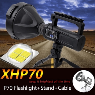 10000lm xhp70 Đèn pin LED làm việc ánh sáng đèn rọi tìm kiếm 4 chế độ đèn pin là tốt nhất để câu cá đêm
