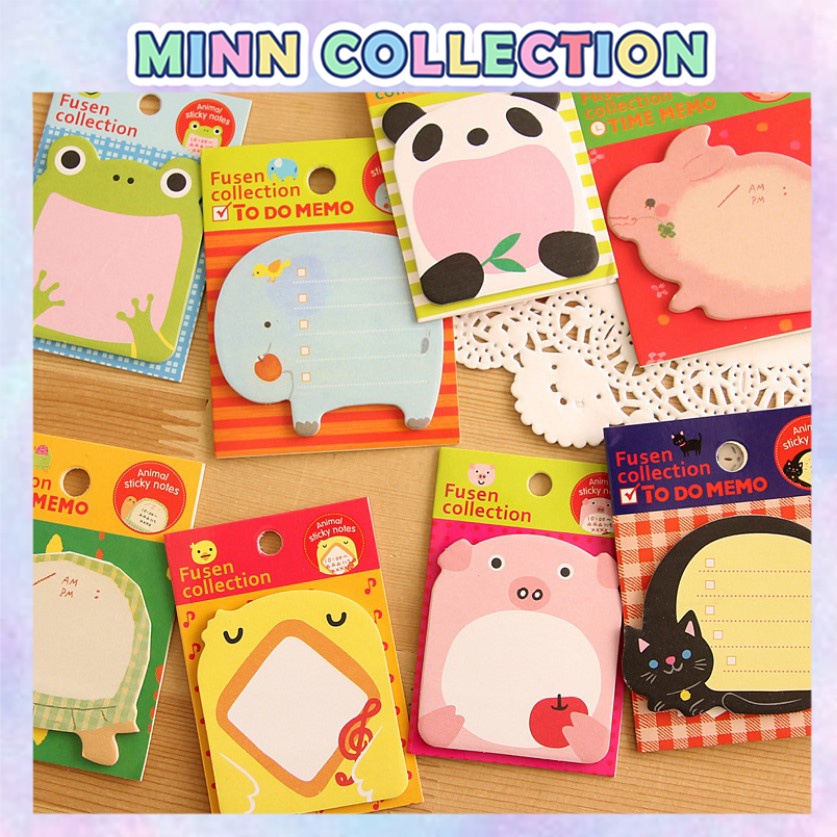Giấy ghi chú, giấy note hình động vật xinh xắn - giấy note 20 tờ nhiều màu, đồ dùng học tập dễ thương
