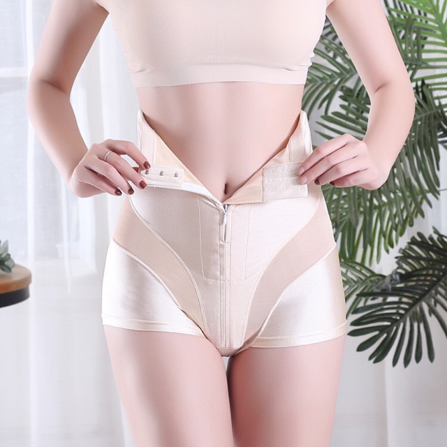 Quần lót gen nịt bụng lụa CẠP CAO nữ, có khoá kéo định hình và giảm mỡ vòng eo đủ size 42-65kg - 𝐆𝐁𝟎𝟐 | BigBuy360 - bigbuy360.vn