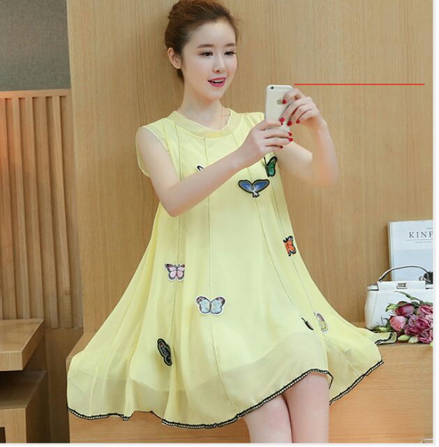 Đầm bầu váy bầu đầm suông thời trang Hàn Quốc