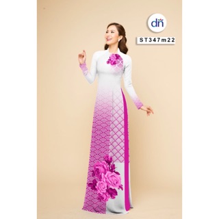 Vải áo dài hoa hồng