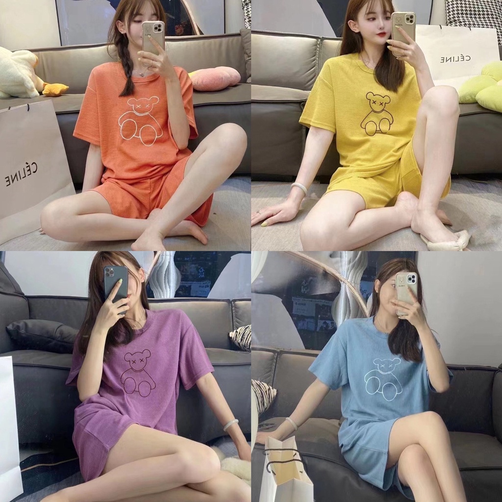 🌸 Bộ quần short đùi áo form rộng tay lỡ, sooc phông mặc ở nhà Ulzzang 🌸
