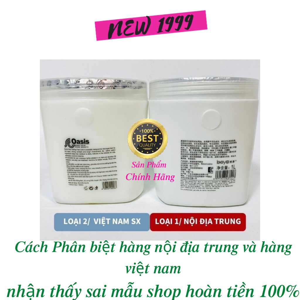 Kem hấp ủ xả tóc OASIS Boya 1000ml hàng nội địa trung chăm sóc tóc mềm mượt phục hồi tự nhiên