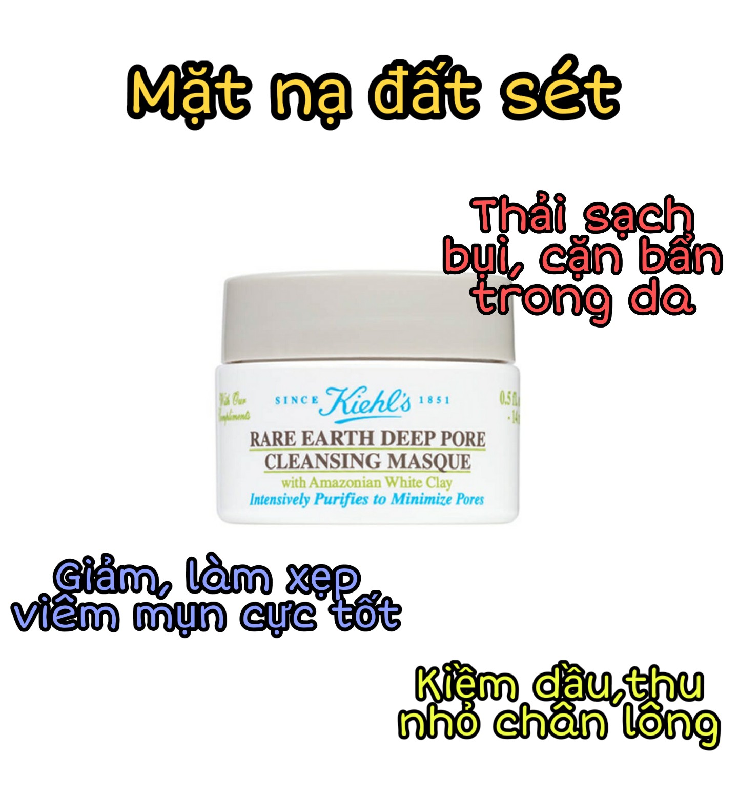 Mặt nạ đất sét KIEHLS RARE EARTH DEEP PORE CLEASING MASQUE 14ml - MnB Store