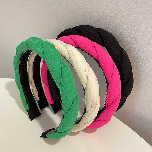 Băng Đô Cài Tóc Bản Rộng Bằng Vải Chống Trượt