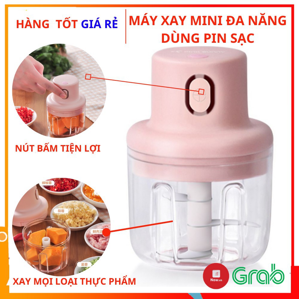 Máy xay mini cầm tay đa năng sạc pin 250ml  Free Ship  Máy xay thịt cầm tay pin sạc nhà bếp