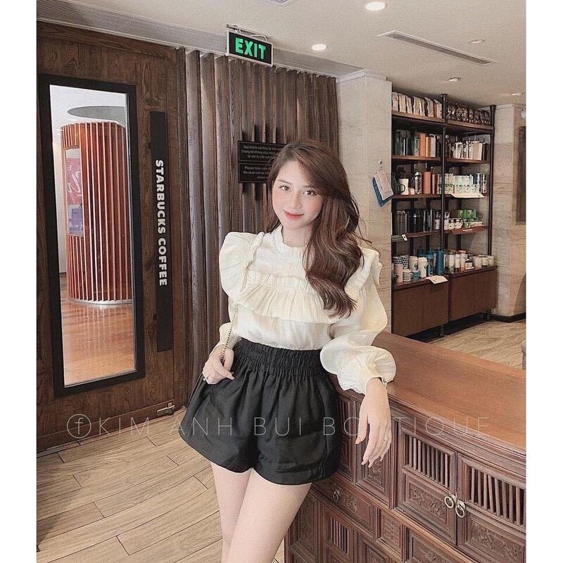 Áo sơ mi bèo lụa óng ogana cổ ngọc bánh bèo tiểu thư đáng yêu mỏng cá tính | BigBuy360 - bigbuy360.vn