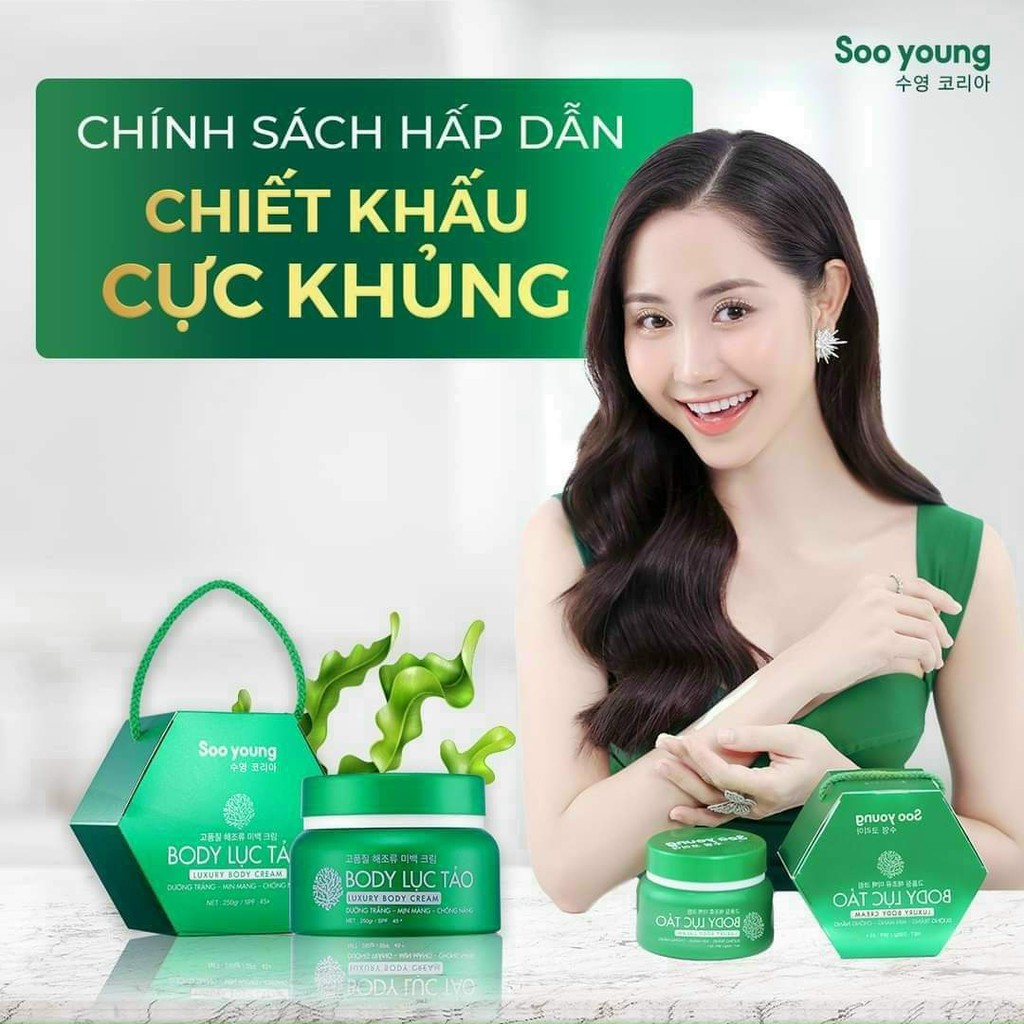 Kem body Lục tảo Soo young, kem dưỡng da thẩm thấu nhanh giúp làn da trở nên trắng mịn | BigBuy360 - bigbuy360.vn