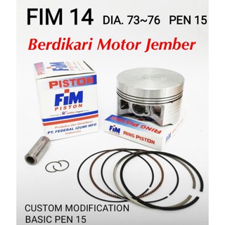 Piston Kit Fim14 Sửa Đổi Ov. Đường Kính Std - 3.00 Đường Kính 73mm 74mm 75mm 76mm Pin15.