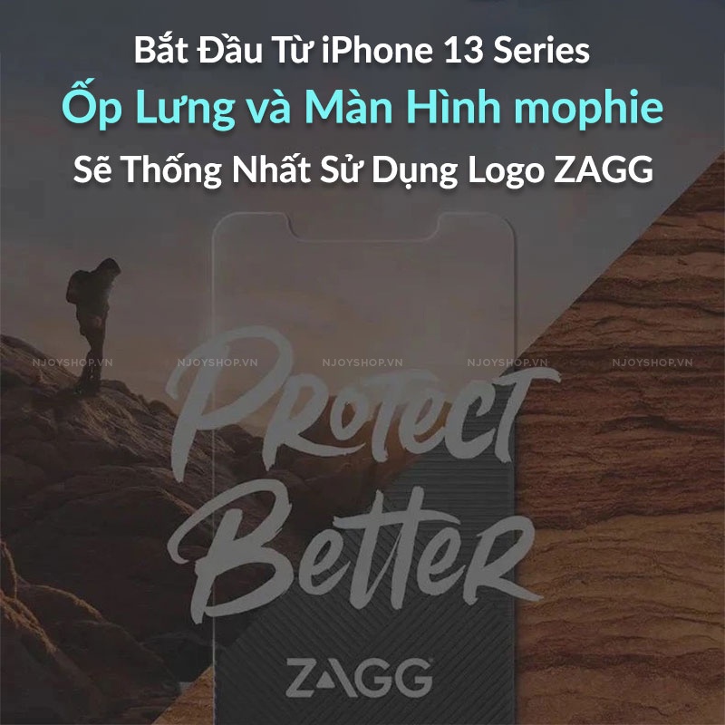 Ốp Lưng Hỗ Trợ Sạc Không Dây Zagg Trong Suốt Chống Sốc Cho Điện Thoại 13 Pro Max 12 Pro Max Njoyshop