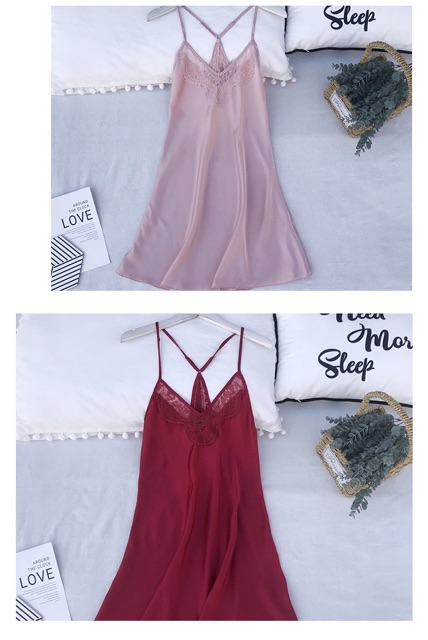 QQ8640 VÁY NGỦ LỤA SEXY | BigBuy360 - bigbuy360.vn