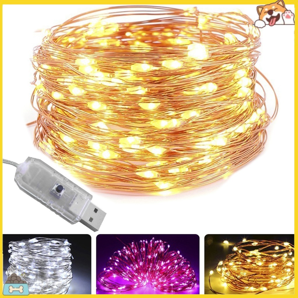 Dây đèn led phát sáng trang trí tiệc giáng sinh SPBS_5 / 10m USB