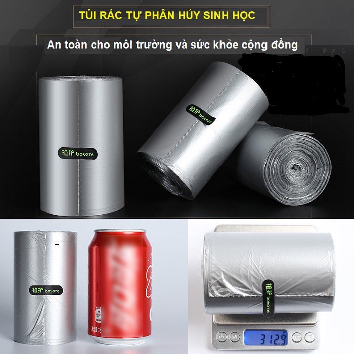 [ SALE KỊCH SÀN] Cuộn 110 Túi Đựng Rác Tự Phân Hủy Tiện Lợi