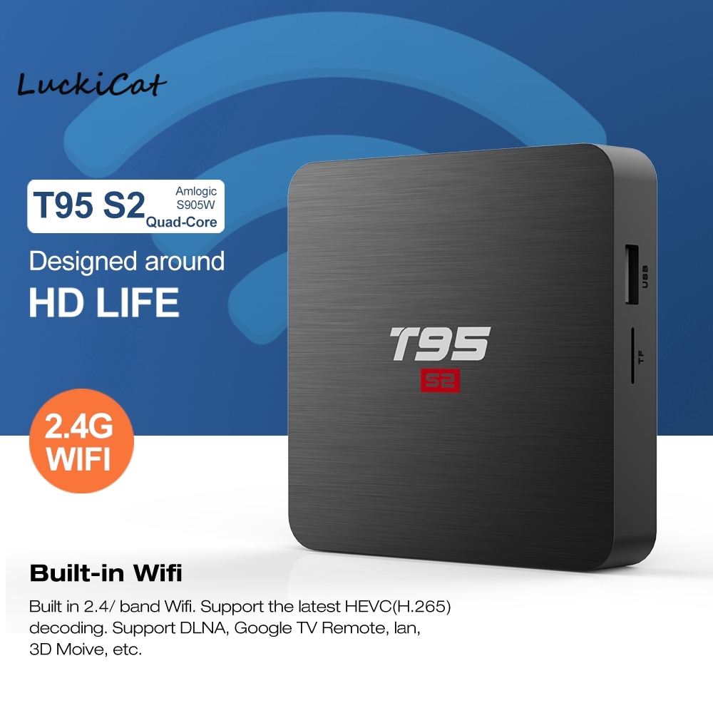 Tv Box T95 S2 Android 7.1 Os Smart Tv Box T95S2 2gb 16gb 1gb 8gb Amlogic S905W Quad Core 2.4ghz Wifi 4k Và Phụ Kiện