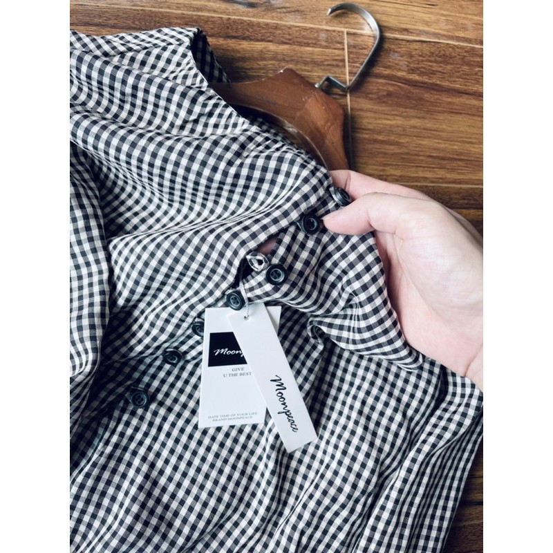 Áo sơ mi nữ tay dài caro VNXK