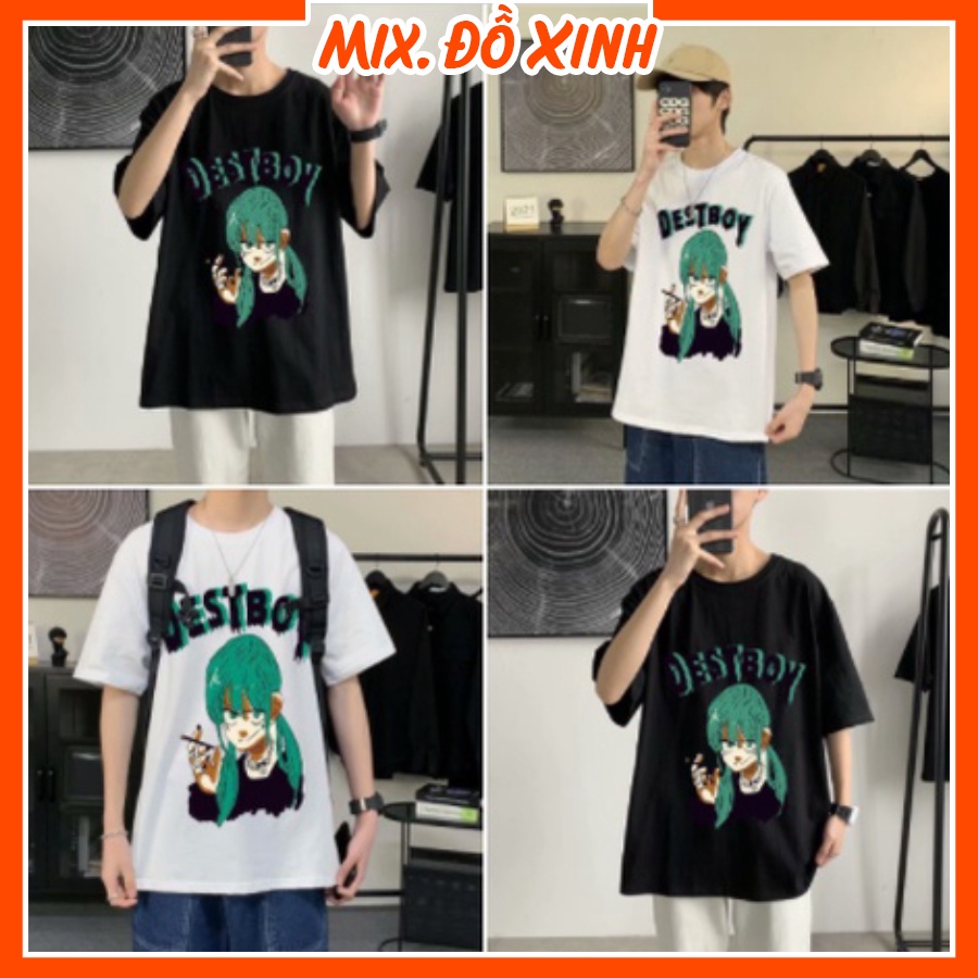 Áo thun unisex form rộng, áo phông tay lỡ Mix. Đồ Xinh, form trẻ trung, năng động in chữ DESTBOY