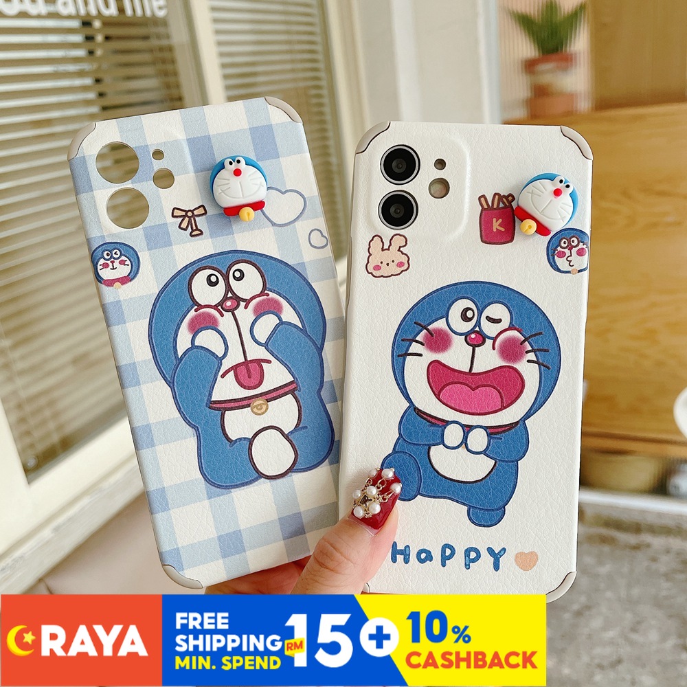 Ốp Điện Thoại Tpu Mềm Hình Doraemon 3d Bảo Vệ Toàn Diện Cho Iphone 11x12 Xs Xr 7plus