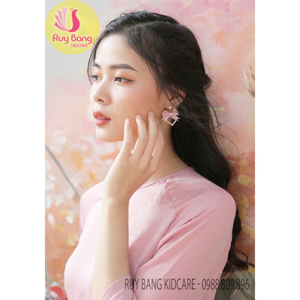 Set nguyên liệu làm hoa tai phối nơ ren