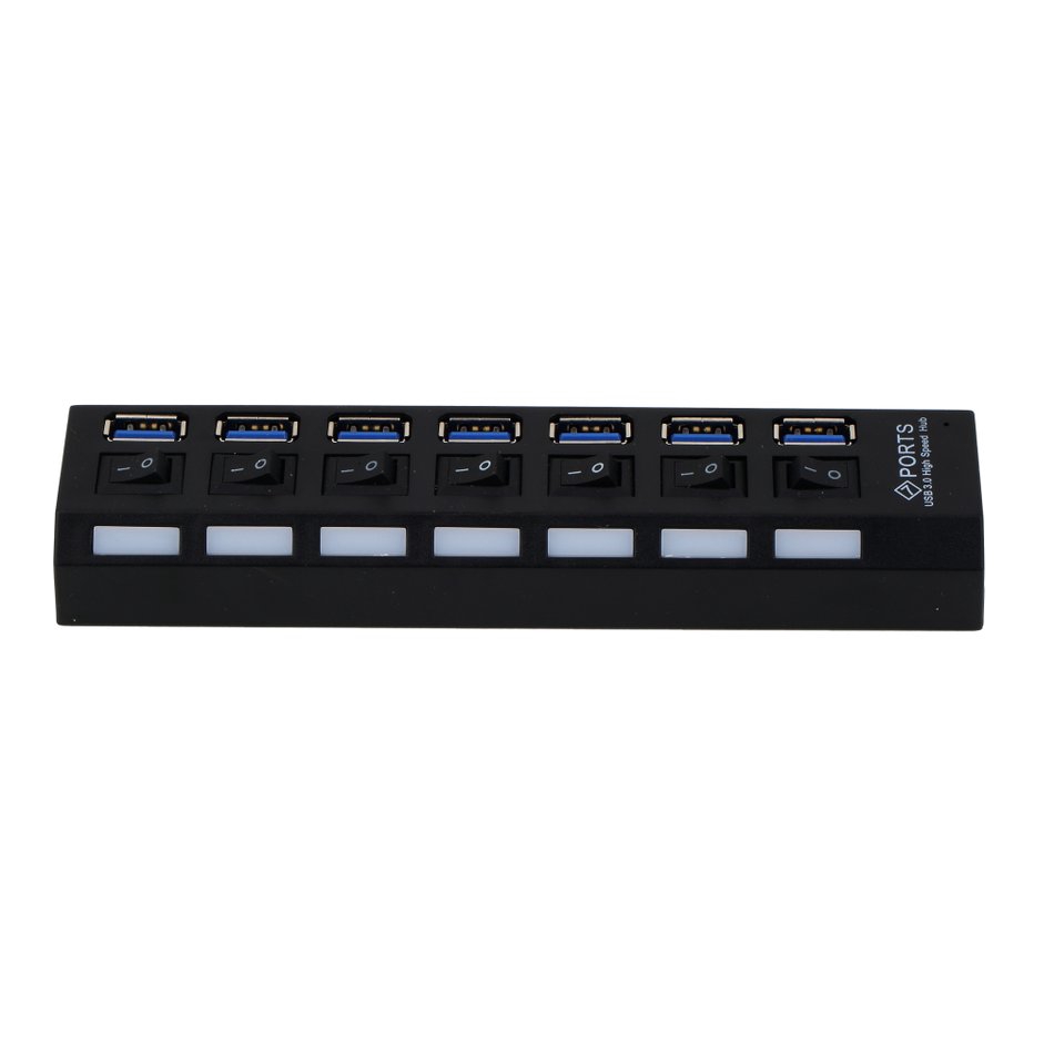 (orb) Hub 7 Cổng Usb 3.0 Hub Với Công Tắc On / Off + Dây Cáp