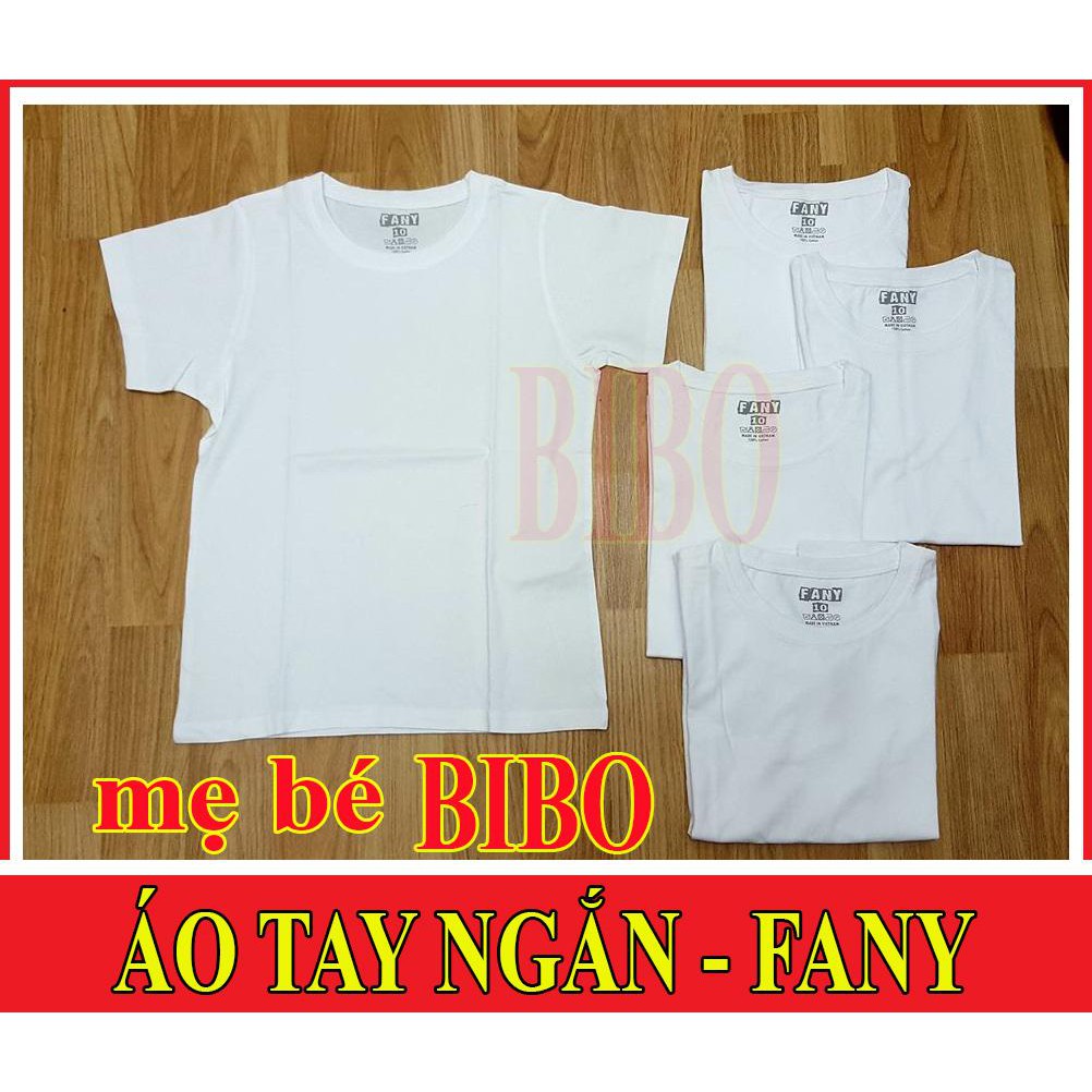 (Chất đẹp) COMBO 5 ÁO PHÔNG TAY NGẮN COTTON TRẮNG CHO BÉ MẶC NHÀ VẢI MÁT MỊN MỀM MẠI HIỆU FANY