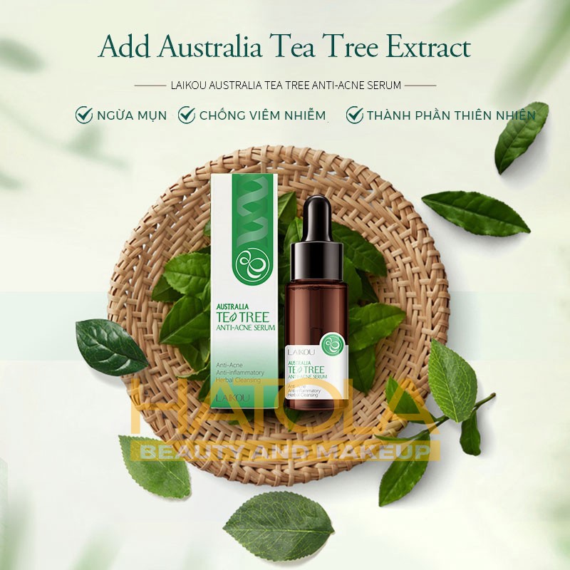 Serum Tràm Trà Dưỡng Da Tự Nhiên LAIKOU giảm thâm, thu nhỏ lỗ chân lông, Chăm sóc làn da hiệu quả