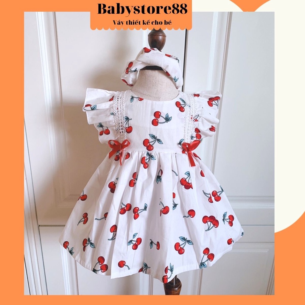 Đầm cho bé gái sơ sinh, 0,1,2,3,4,5,6,7,8 tuổi Babystore88, Váy bé gái công chúa hàng thiết kế V13